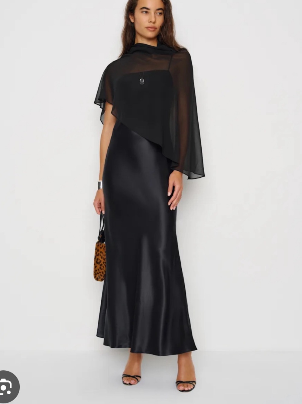 Reformation Black Satin Maxi Skirt